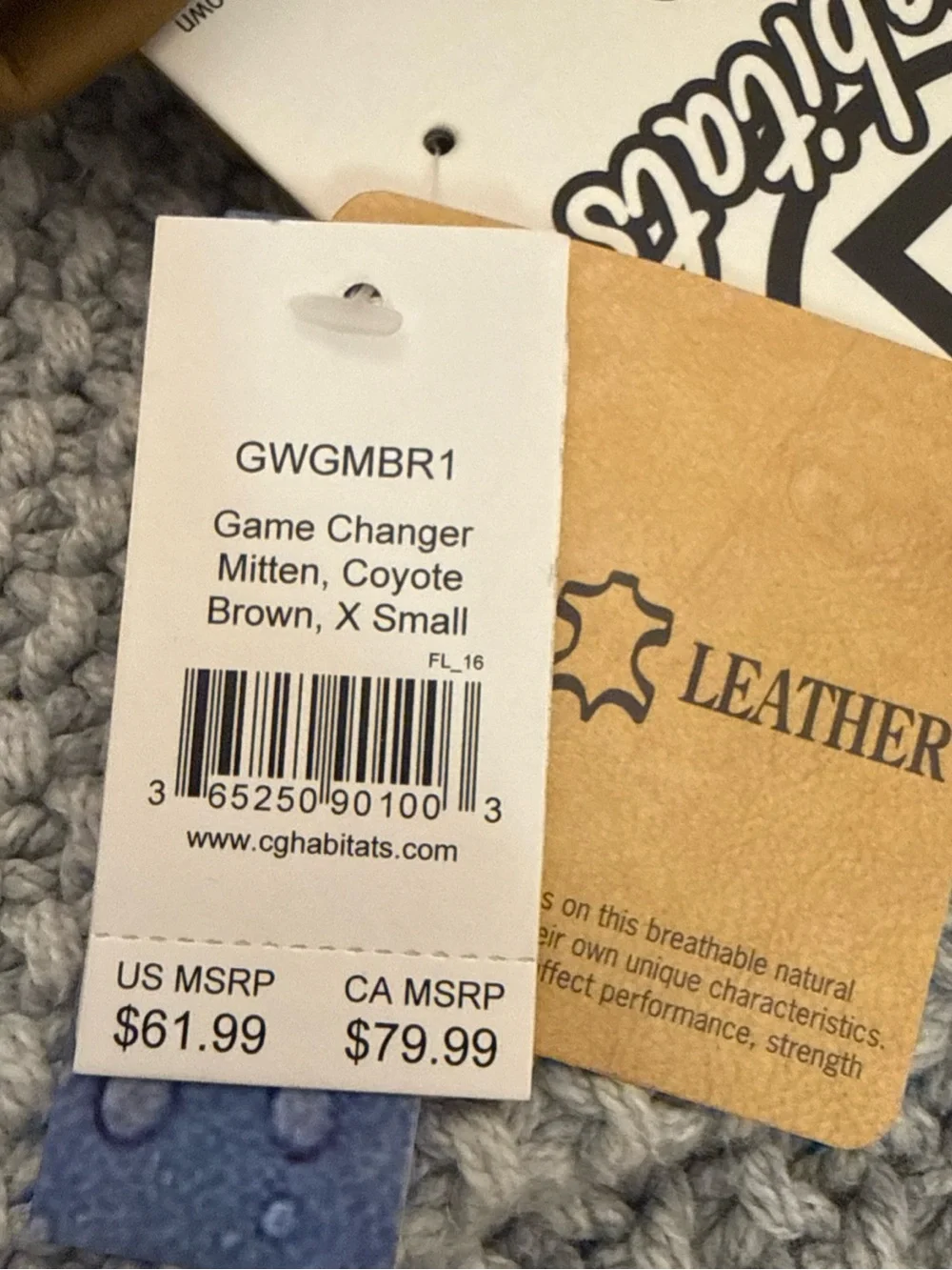 Brown Leather Mittens New size xsmall